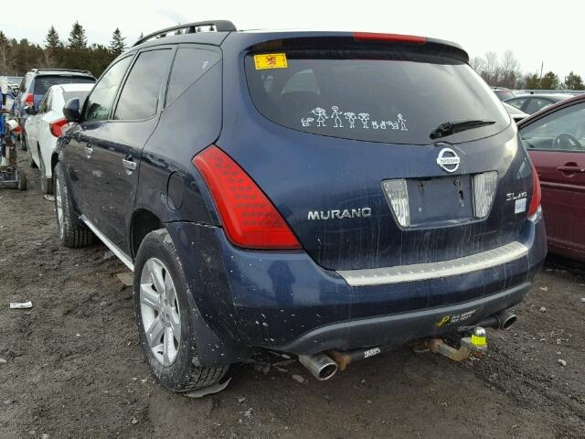 JN8AZ08W56W516108 - 2006 NISSAN MURANO SL BLUE photo 3