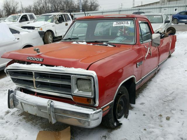 1B7FD14T8GS116635 - 1986 DODGE D-SERIES D RED photo 2