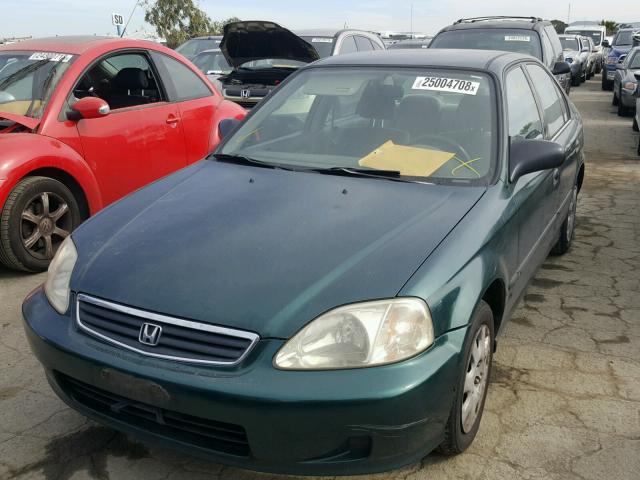 JHMEJ6626YS007080 - 2000 HONDA CIVIC DX GREEN photo 2