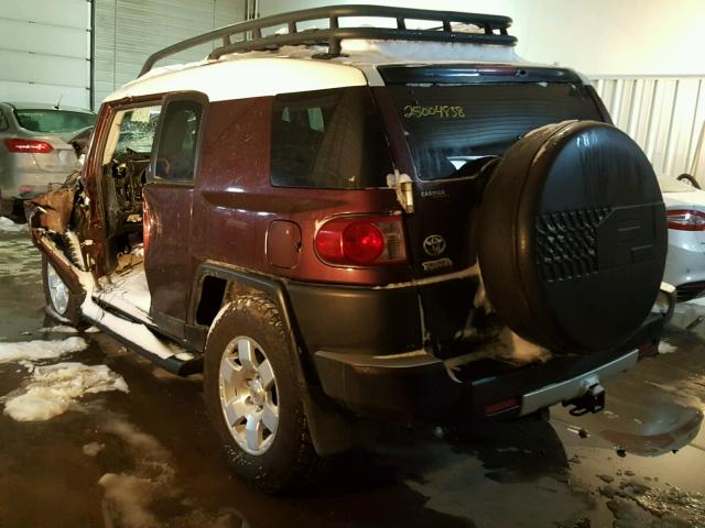 JTEBU11F270081398 - 2007 TOYOTA FJ CRUISER BURGUNDY photo 3