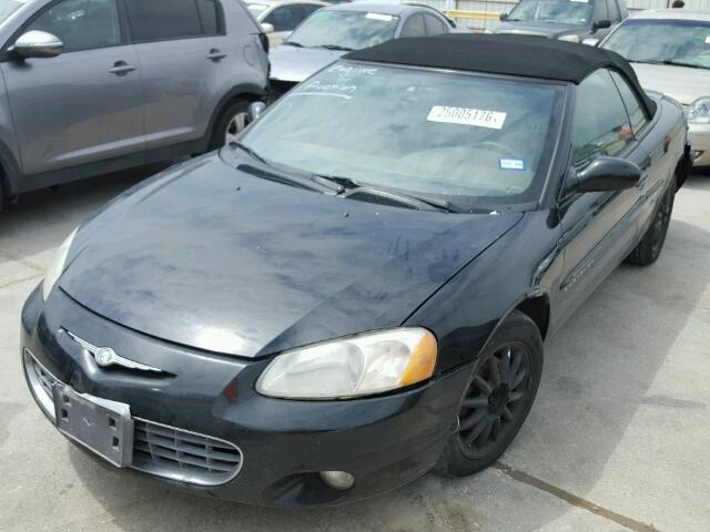 1C3EL55U61N675009 - 2001 CHRYSLER SEBRING LX BLACK photo 2