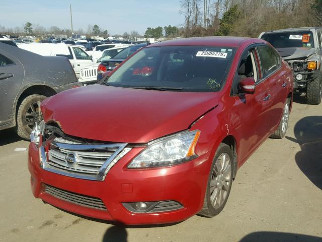 3N1AB7AP7DL707403 - 2013 NISSAN SENTRA S RED photo 2