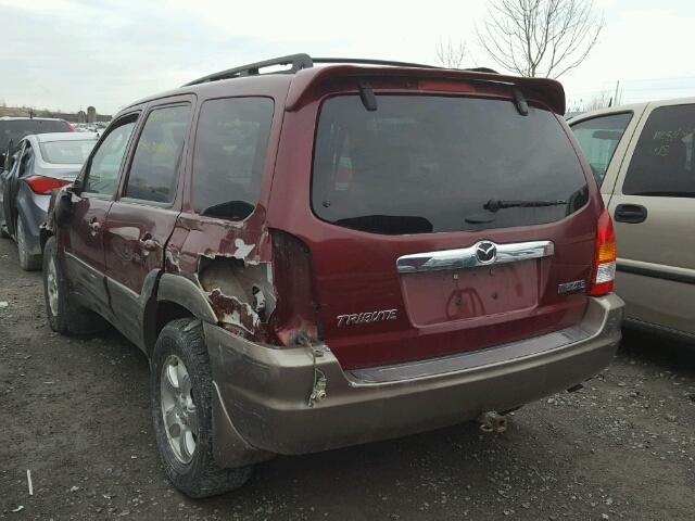 4F2CZ94103KM42523 - 2003 MAZDA TRIBUTE LX BURGUNDY photo 3