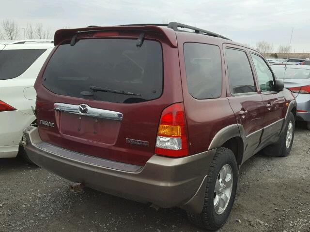 4F2CZ94103KM42523 - 2003 MAZDA TRIBUTE LX BURGUNDY photo 4