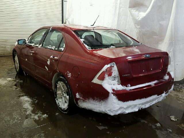 3FAHP07Z97R194062 - 2007 FORD FUSION SE RED photo 3