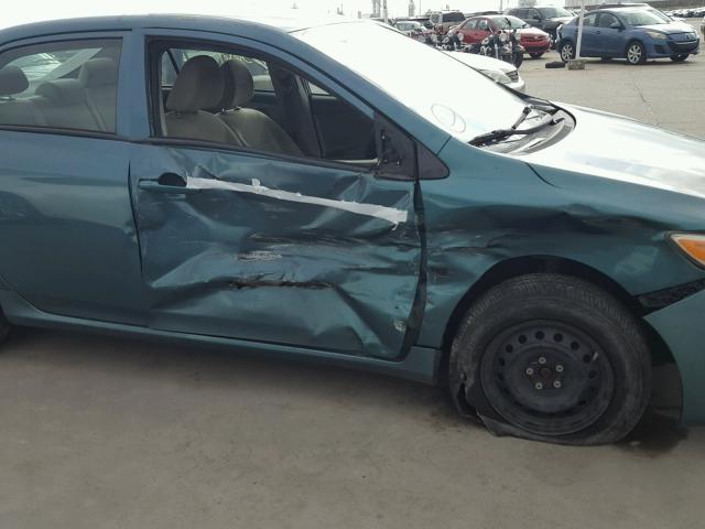 1NXBU4EE7AZ303422 - 2010 TOYOTA COROLLA BA GREEN photo 9