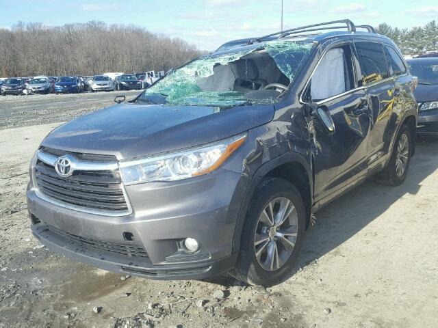 5TDJKRFH2FS078480 - 2015 TOYOTA HIGHLANDER GRAY photo 2