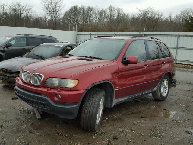 5UXFB33533LH40126 - 2003 BMW X5 4.4I MAROON photo 2