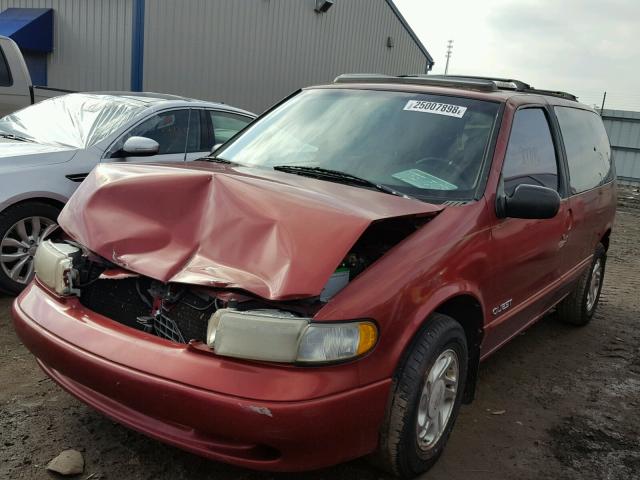 4N2DN1113VD815242 - 1997 NISSAN QUEST XE RED photo 2