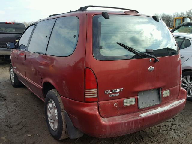 4N2DN1113VD815242 - 1997 NISSAN QUEST XE RED photo 3