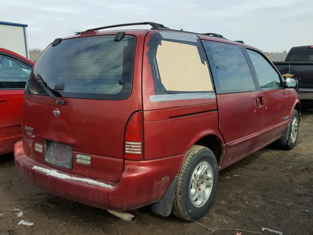 4N2DN1113VD815242 - 1997 NISSAN QUEST XE RED photo 4