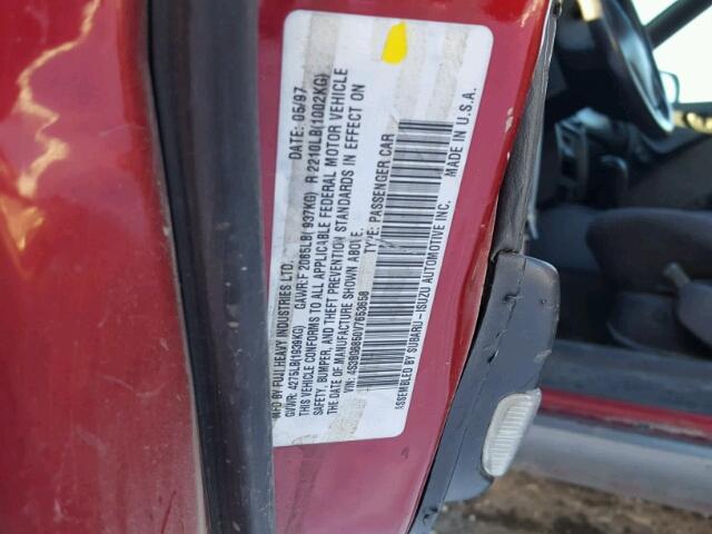 4S3BG6850V7653658 - 1997 SUBARU LEGACY OUT RED photo 10