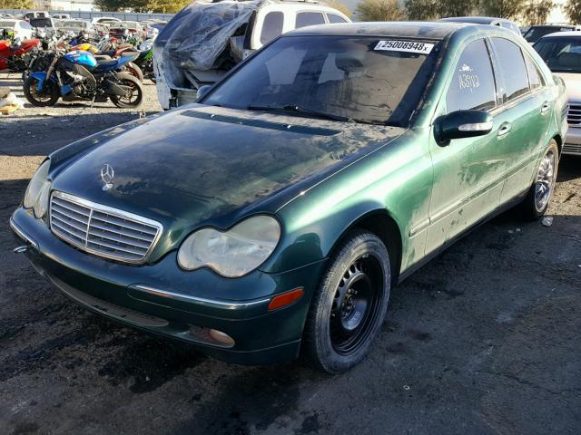 WDBRF61J91F112759 - 2001 MERCEDES-BENZ C 240 GREEN photo 2