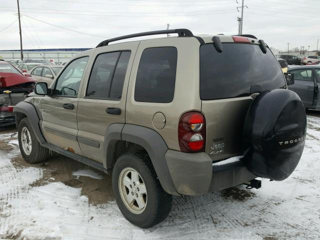 1J4GL48K97W538281 - 2007 JEEP LIBERTY SP BEIGE photo 3