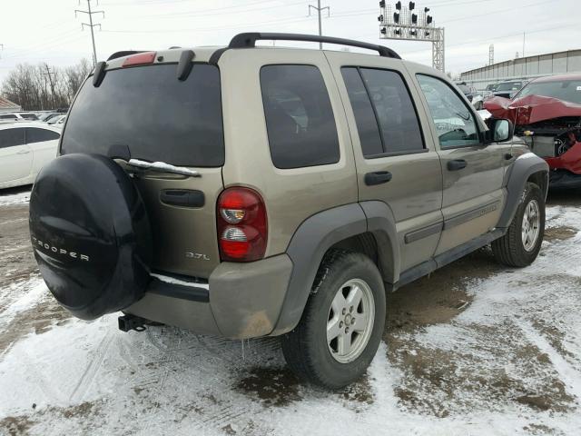 1J4GL48K97W538281 - 2007 JEEP LIBERTY SP BEIGE photo 4