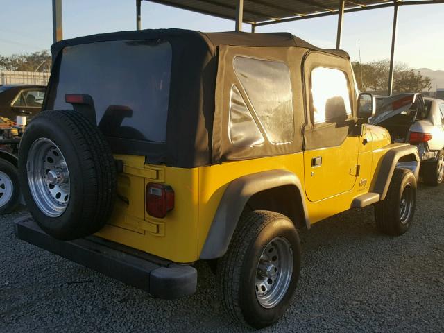 1J4FA29134P747596 - 2004 JEEP WRANGLER / YELLOW photo 4