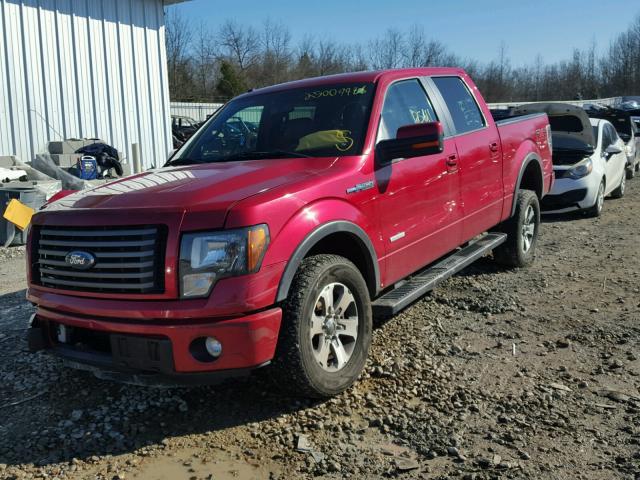 1FTFW1ET5BKE13380 - 2011 FORD F150 SUPER RED photo 2