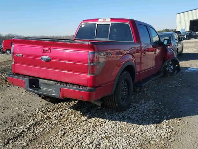 1FTFW1ET5BKE13380 - 2011 FORD F150 SUPER RED photo 4
