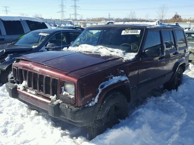 1J4FF48S31L590694 - 2001 JEEP CHEROKEE S BURGUNDY photo 2