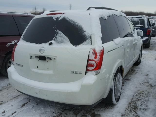 5N1BV28U34N355519 - 2004 NISSAN QUEST S WHITE photo 4