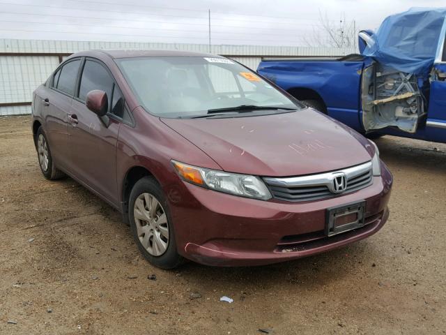 2HGFB2E59CH553512 - 2012 HONDA CIVIC LX RED photo 1