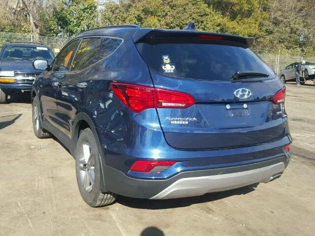 5XYZU3LB8HG465061 - 2017 HYUNDAI SANTA FE S BLUE photo 3