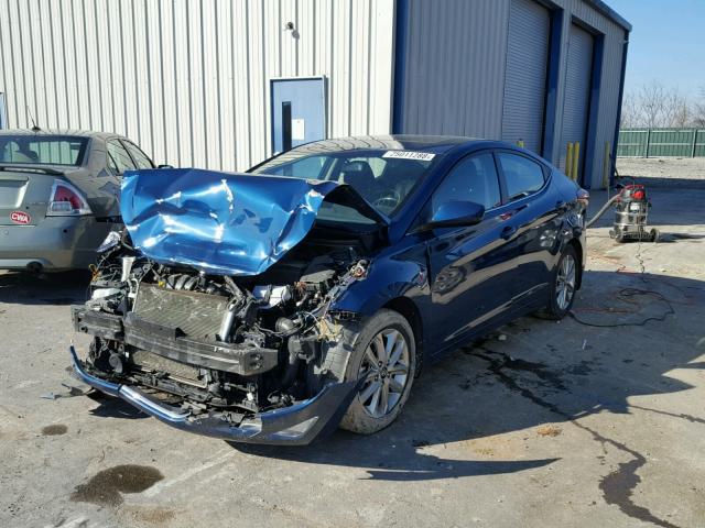 KMHDH4AEXFU252377 - 2015 HYUNDAI ELANTRA SE BLUE photo 2