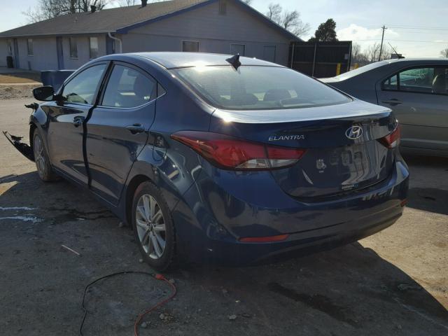 KMHDH4AEXFU252377 - 2015 HYUNDAI ELANTRA SE BLUE photo 3