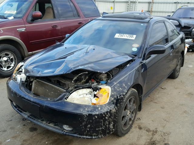 1HGEM22922L065842 - 2002 HONDA CIVIC EX BLACK photo 2