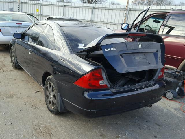 1HGEM22922L065842 - 2002 HONDA CIVIC EX შავი ფოტო 3