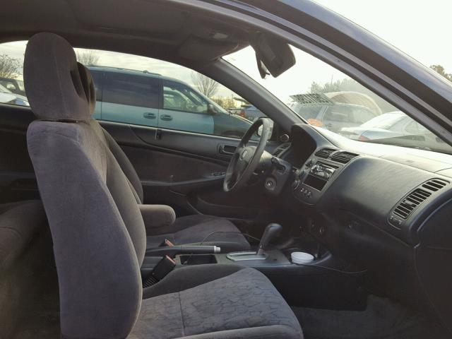 1HGEM22922L065842 - 2002 HONDA CIVIC EX შავი ფოტო 5