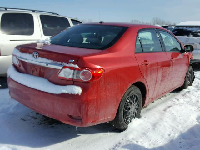 2T1BU4EE4BC684648 - 2011 TOYOTA COROLLA RED photo 4