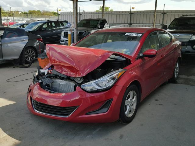 KMHDH4AE5EU097249 - 2014 HYUNDAI ELANTRA SE RED photo 2