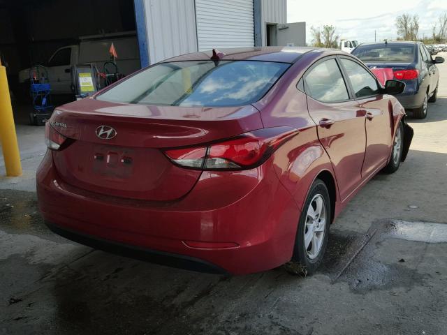 KMHDH4AE5EU097249 - 2014 HYUNDAI ELANTRA SE RED photo 4