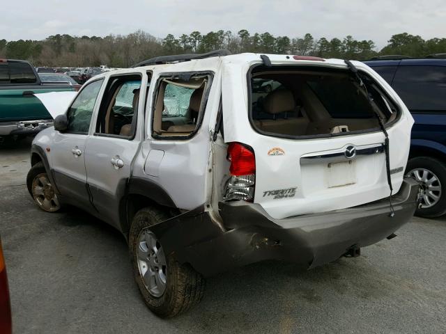 4F2CU09152KM65362 - 2002 MAZDA TRIBUTE LX WHITE photo 3