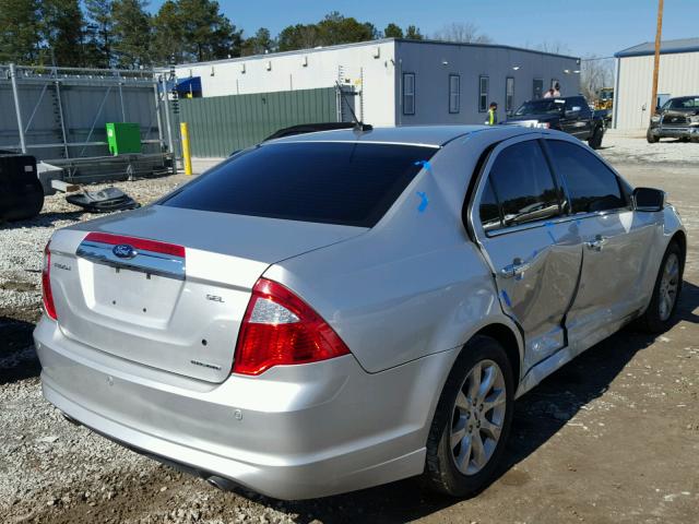 3FAHP0JG9CR347640 - 2012 FORD FUSION SEL SILVER photo 4