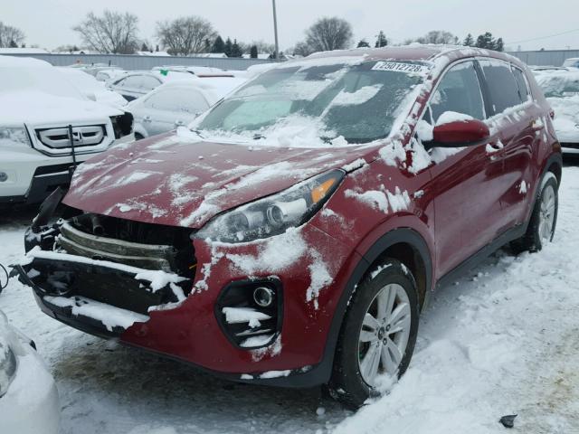 KNDPMCAC8H7145318 - 2017 KIA SPORTAGE L RED photo 2