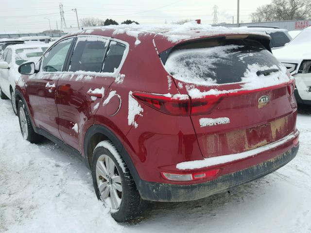 KNDPMCAC8H7145318 - 2017 KIA SPORTAGE L RED photo 3