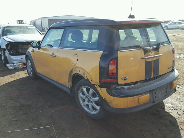 WMWML33559TN69176 - 2009 MINI COOPER CLU YELLOW photo 3