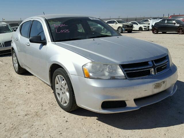 1C3CDZAB4CN238614 - 2012 DODGE AVENGER SE SILVER photo 1