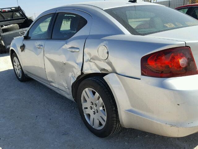 1C3CDZAB4CN238614 - 2012 DODGE AVENGER SE SILVER photo 9