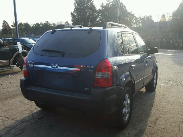 KM8JN72D15U044583 - 2005 HYUNDAI TUCSON GLS BLUE photo 4