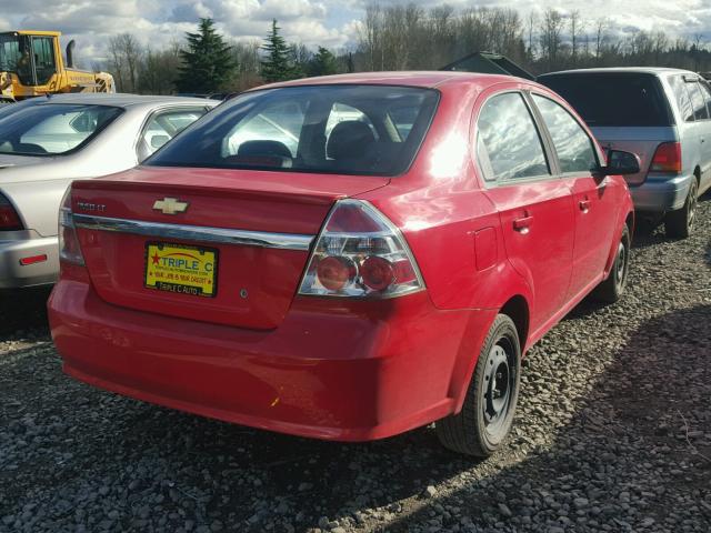 KL1TD5DEXAB113455 - 2010 CHEVROLET AVEO LS RED photo 4