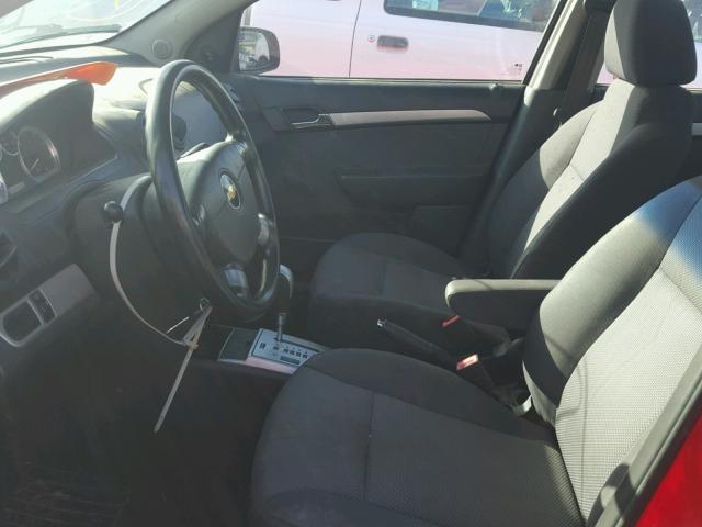 KL1TD5DEXAB113455 - 2010 CHEVROLET AVEO LS RED photo 5