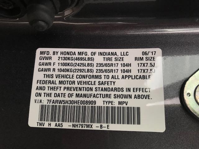 7FARW5H30HE008909 - 2017 HONDA CR-V LX CHARCOAL photo 10