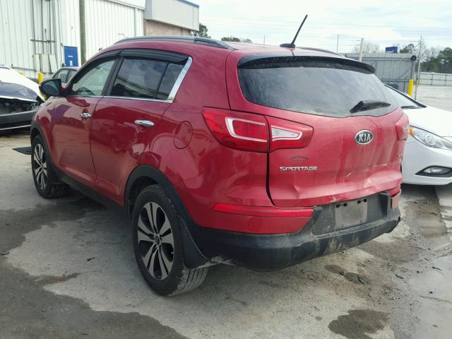 KNDPC3A26B7145285 - 2011 KIA SPORTAGE E RED photo 3