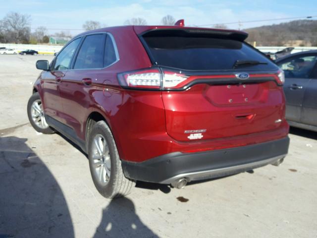 2FMTK3J88FBC24892 - 2015 FORD EDGE SEL MAROON photo 3