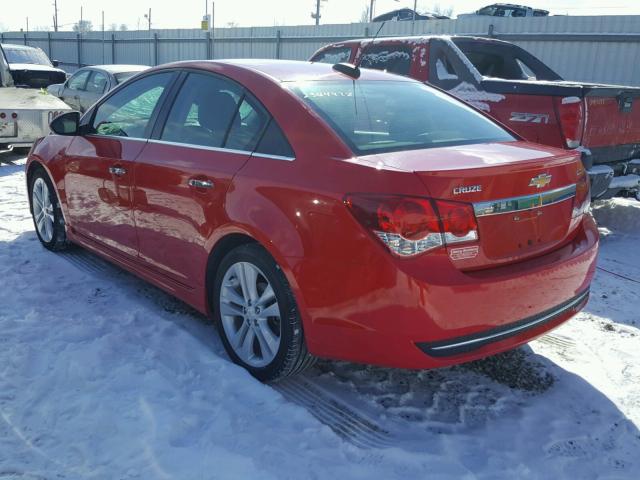 1G1PG5SB3F7177799 - 2015 CHEVROLET CRUZE LTZ RED photo 3