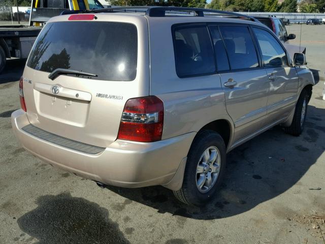 JTEGP21AX50052719 - 2005 TOYOTA HIGHLANDER BEIGE photo 4