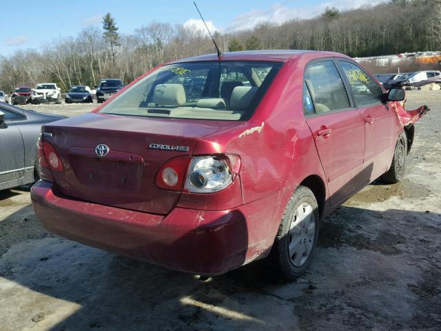 2T1BR30E57C788690 - 2007 TOYOTA COROLLA CE RED photo 4